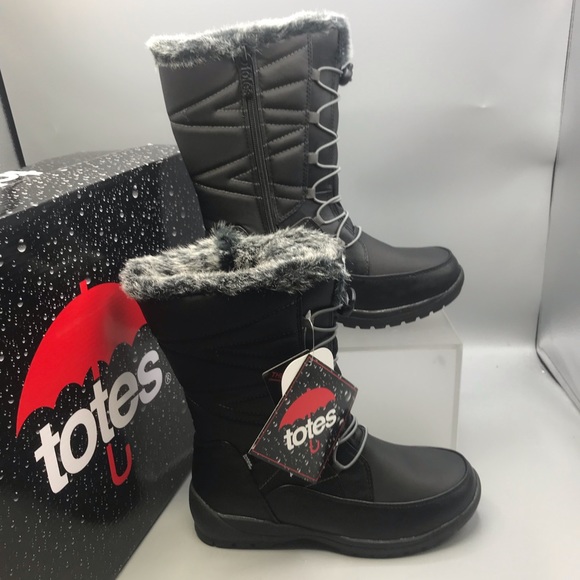 Totes Women’s Waterproof Snow/rain Mid calf Boots - Picture 5 of 8